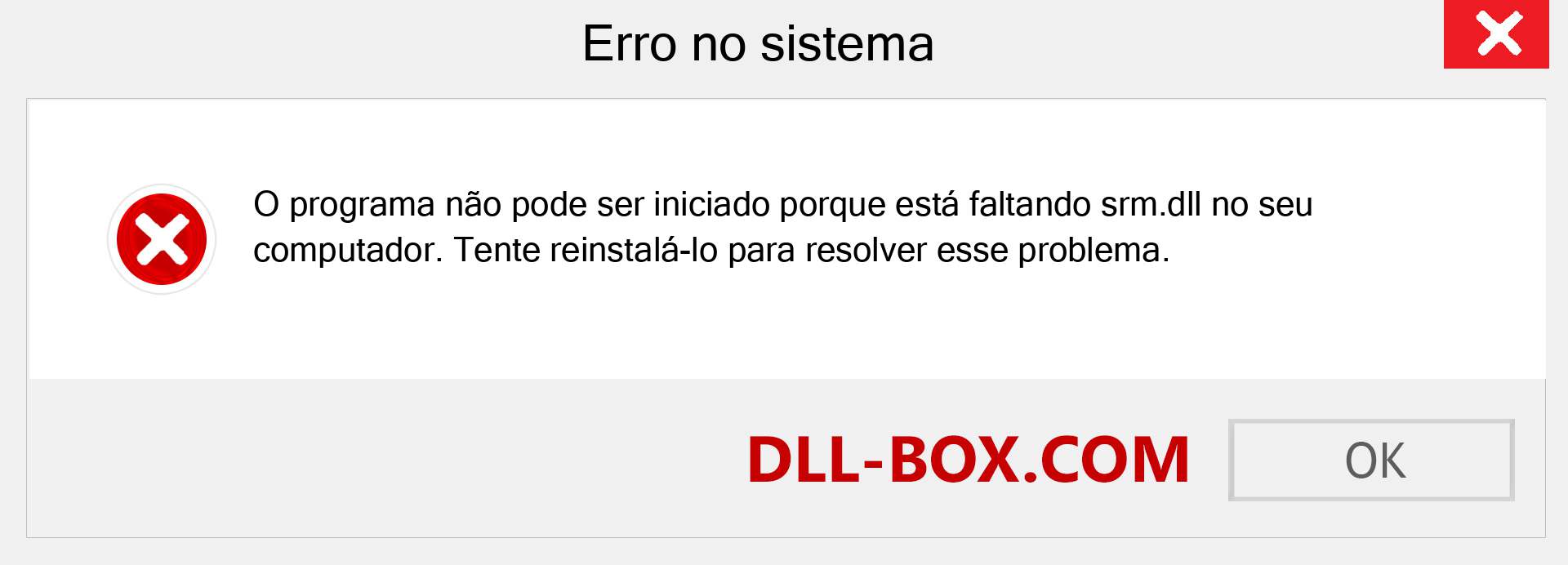 Arquivo srm.dll ausente ?. Download para Windows 7, 8, 10 - Correção de erro ausente srm dll no Windows, fotos, imagens